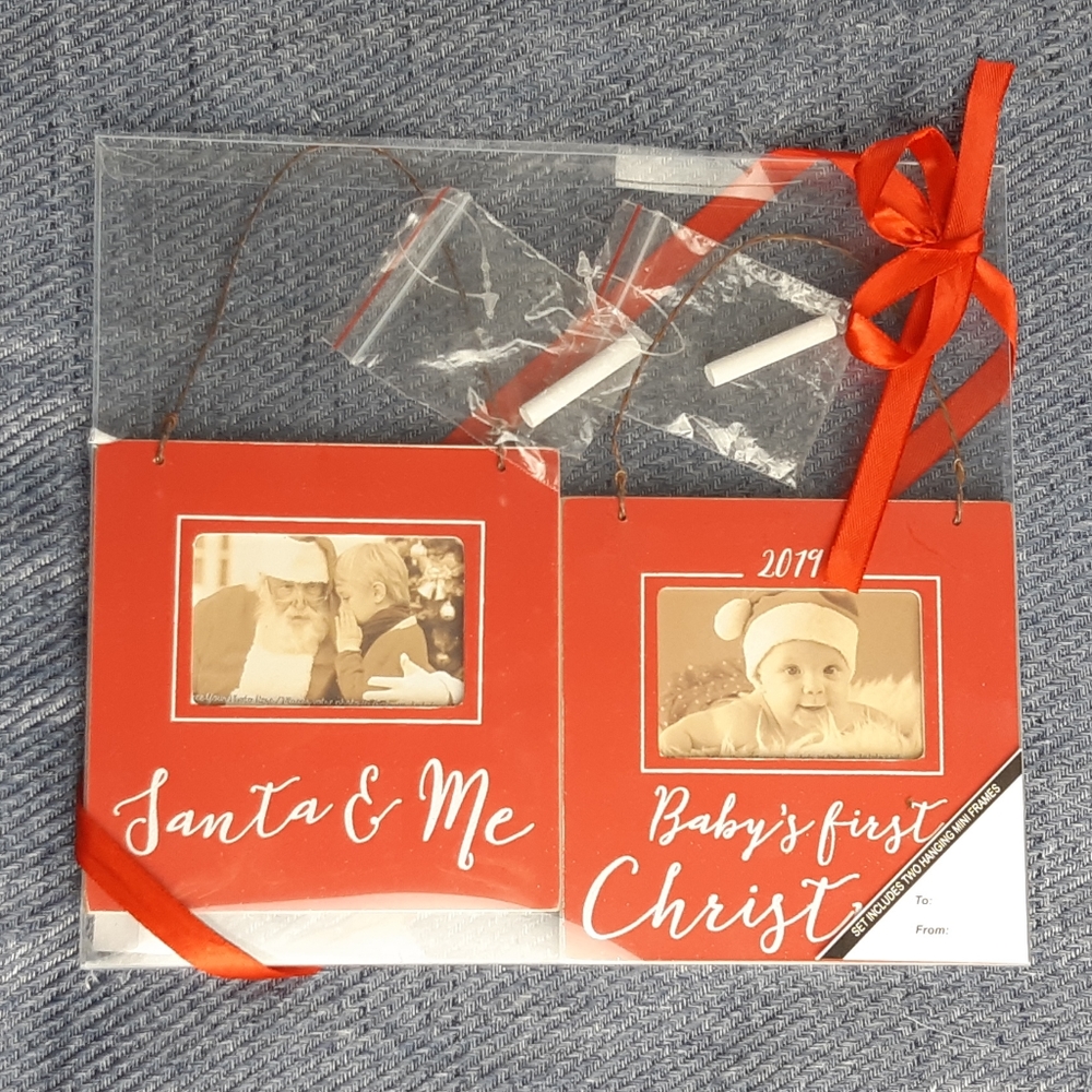 THREE GIRLS  2019 Baby's 1st Christmas pair frames